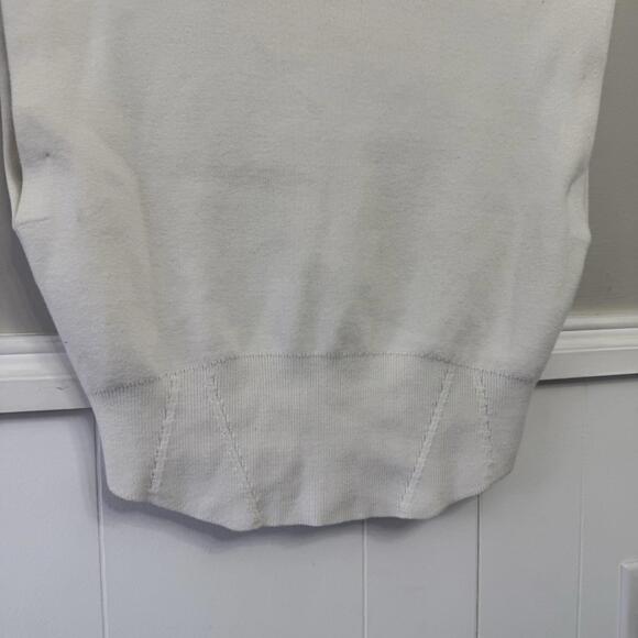 Pilcro Sweater Womens Medium White Vest Biker Muscle Knit Cozy Warm Mock Neck - Picture 4 of 6